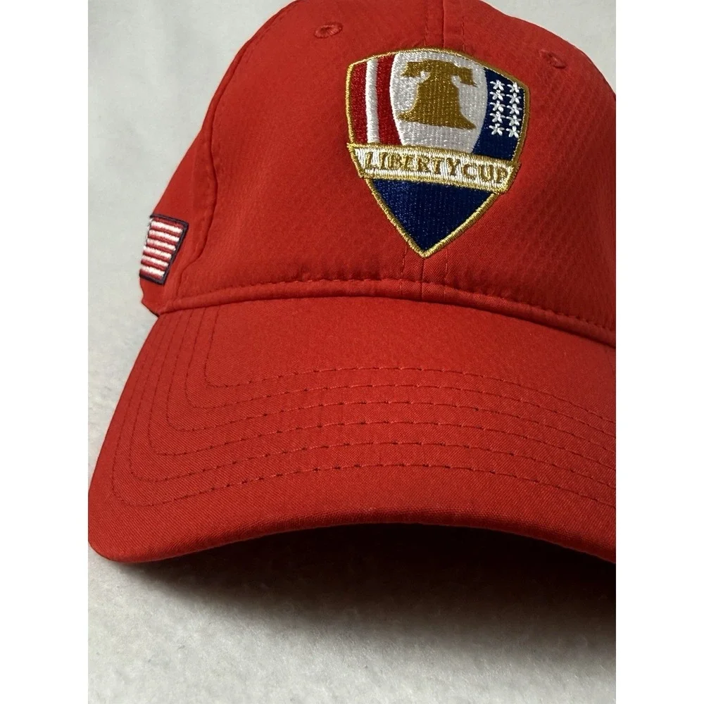 Under Armour Liberty Cup Hat Red Adjustable Golf Cap American Flag Logo Mens